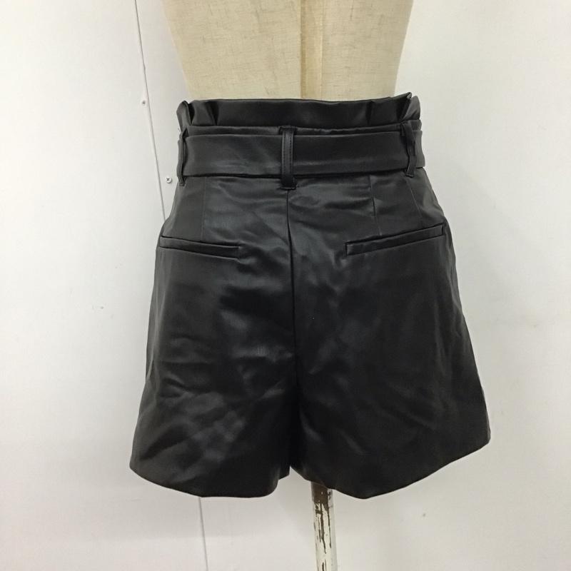 ザラ ZARA パンツ ショートパンツ 4432 510 800 フェイクレザー XS 無地 黒 / ブラック /  レディース USED 古着 中古 10120028