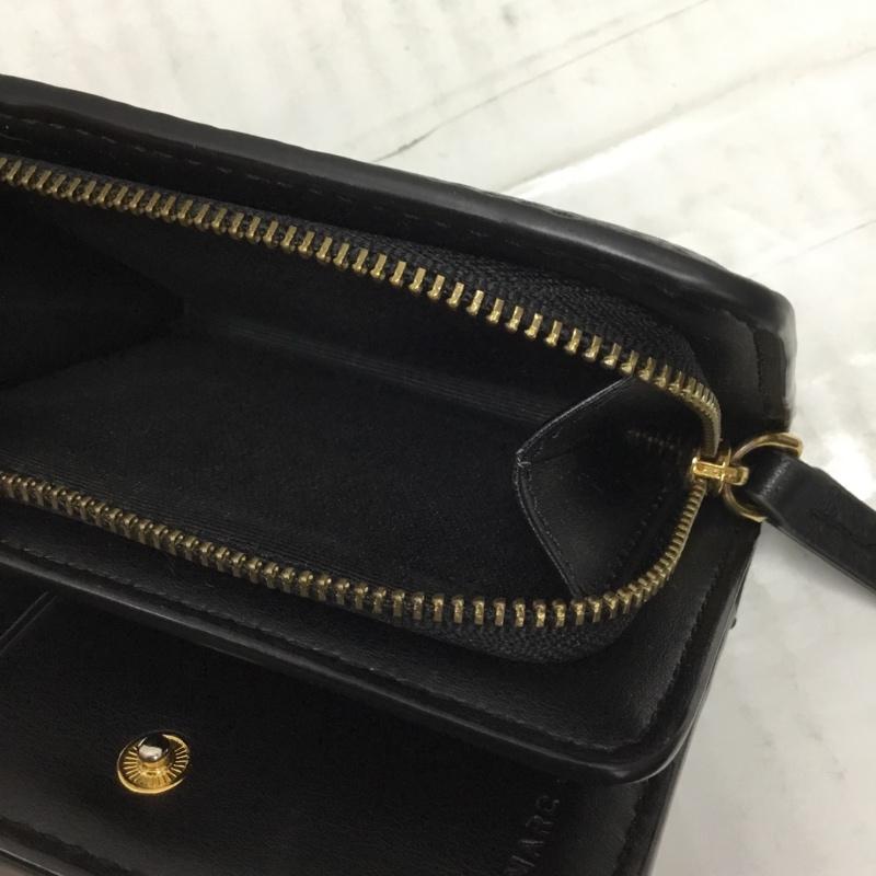 マークジェイコブス MARCJACOBS 財布 二つ折り M0014215 レザー ロゴ、文字 黒 / ブラック /  レディース USED 古着 中古 10106298