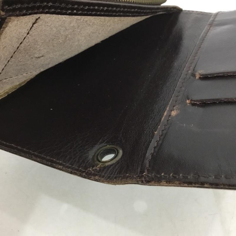 ポーター PORTER 財布 二つ折り WACKO MARIA レザー 無地 ダークブラウン / ダークブラウン /  メンズ USED 古着 中古 10137405