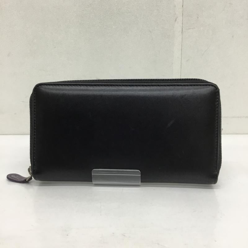 エッティンガー ETTINGER 財布 長財布 無地 黒 / ブラック / X 紫 / パープル /  メンズ USED 古着 中古 10120975