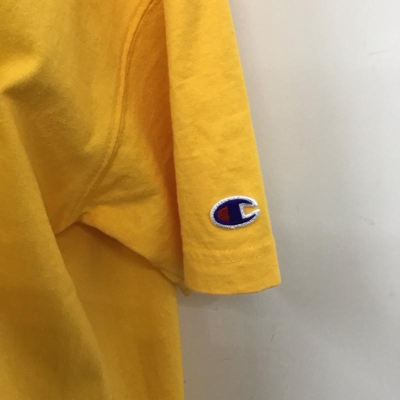 チャンピオン Champion ワンピース ひざ丈スカート CWSP30C Tシャツワンピース カットソー FREE ロゴ、文字 黄 / イエロー /  レディース USED 古着 中古 10120240