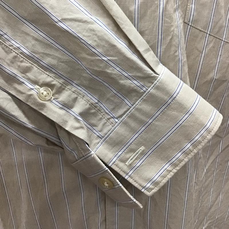 シップス SHIPS シャツ、ブラウス 長袖 111-10-0403 バンドカラー L ストライプ ベージュ / ベージュ /  メンズ USED 古着 中古 10112397