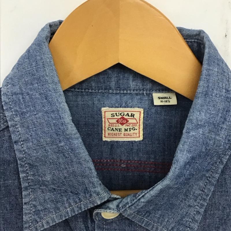 シュガーケーン SUGAR CANE シャツ、ブラウス 半袖 S 無地 水色 / ライトブルー /  メンズ USED 古着 中古 10134523
