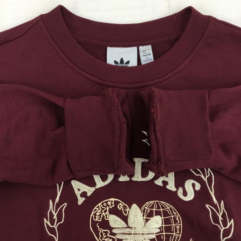 アディダス adidas トレーナー 長袖 adidas アディダス U HTA CREW(カレッジ) スウェット IC5770 SHARED XL ロゴ、文字 えんじ / ワインレッド /  メンズ USED 古着 中古 10140930