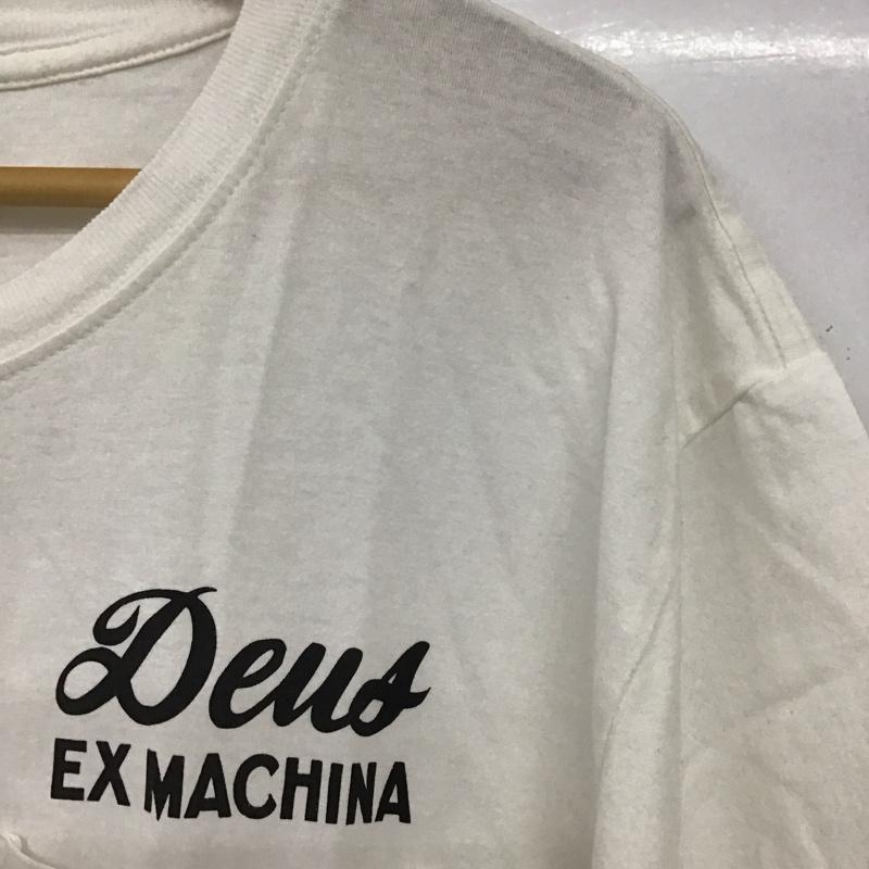 デウスエクスマキナ DEUS EX MACHINA Tシャツ 半袖 半袖カットソー プリントTシャツ クルーネックカットソー L ロゴ、文字 白 / ホワイト /  メンズ USED 古着 中古 10135911