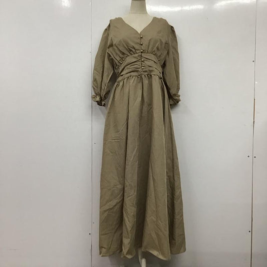 フィフス fifth ワンピース ロングスカート 長袖ロングワンピース フレアワンピース 切り替えワンピース M 無地 茶 / ブラウン /  レディース USED 古着 中古 10119047