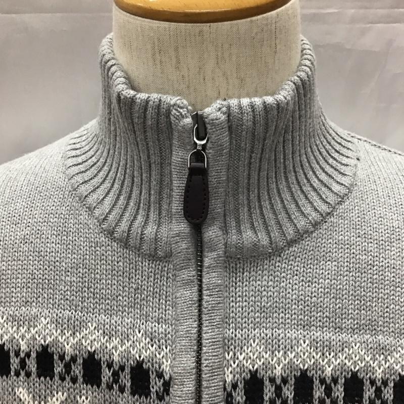 エルエルビーン L.L.Bean ニット、セーター 長袖 長袖ニットカットソー ニット セーター ジップアップネックニット S プリント 灰 / グレー /  メンズ USED 古着 中古 10111457