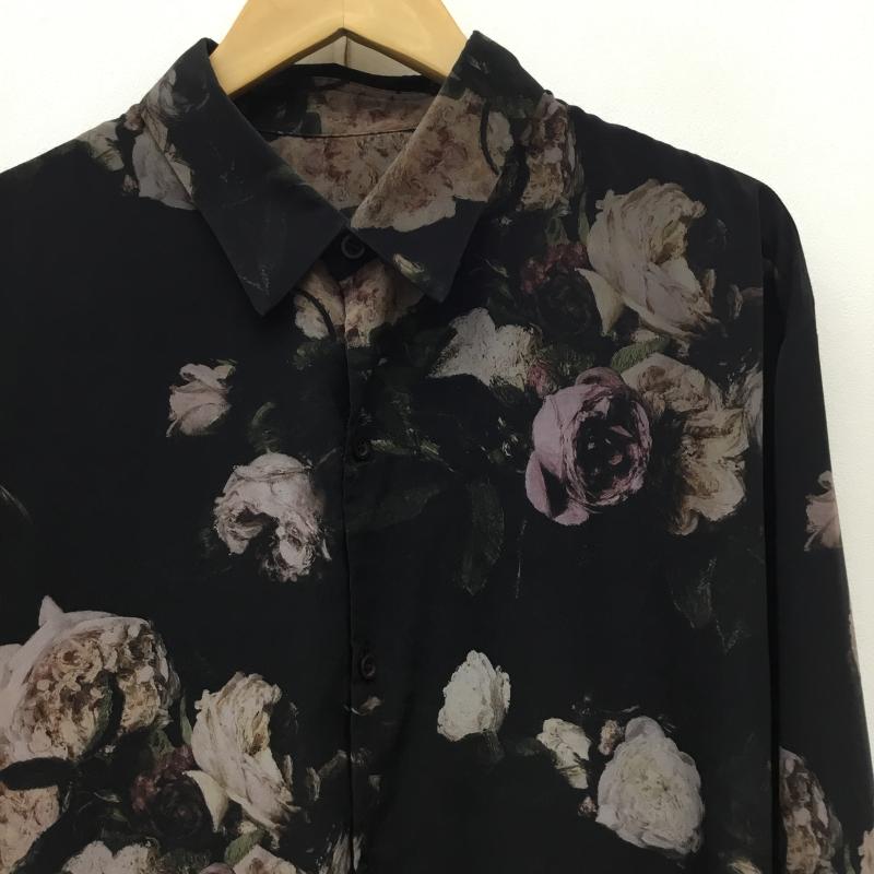 ラッドミュージシャン LAD MUSICIAN シャツ、ブラウス 長袖 46 花柄 黒 / ブラック /  メンズ USED 古着 中古 10141053