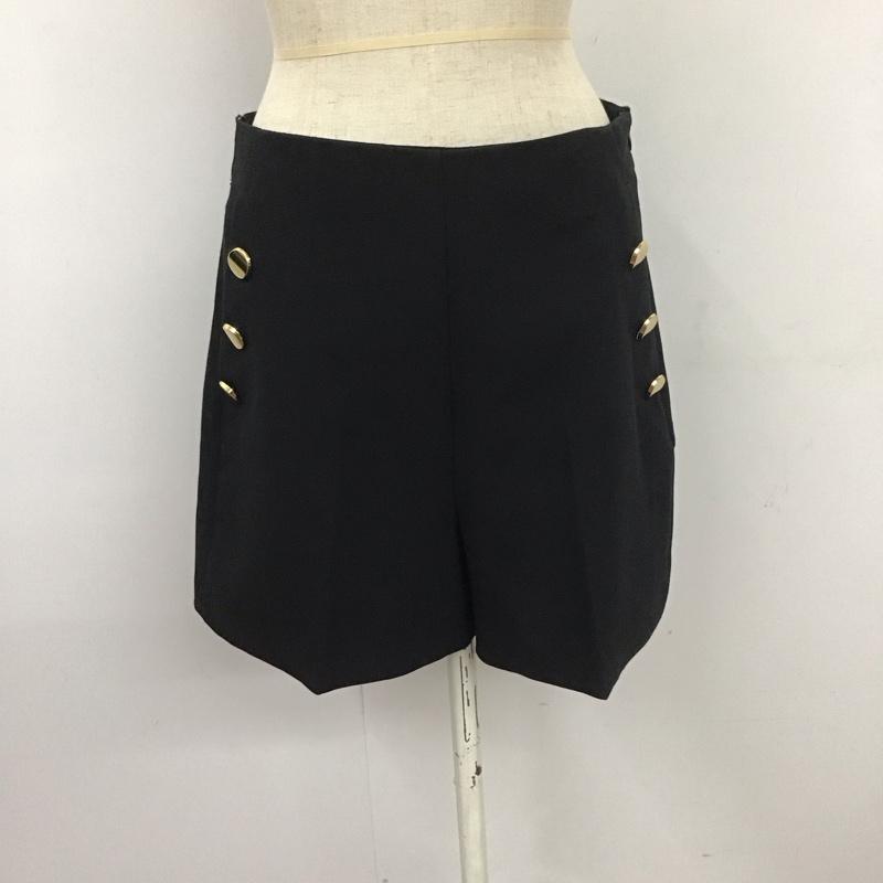 ザラ ZARA パンツ ショートパンツ 1608 032 800 ハイウエスト M 無地 黒 / ブラック /  レディース USED 古着 中古 10112981