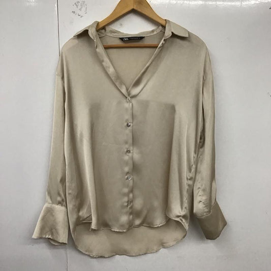 ザラ ZARA シャツ、ブラウス 長袖 M 無地 ベージュ / ベージュ /  レディース USED 古着 中古 10124786