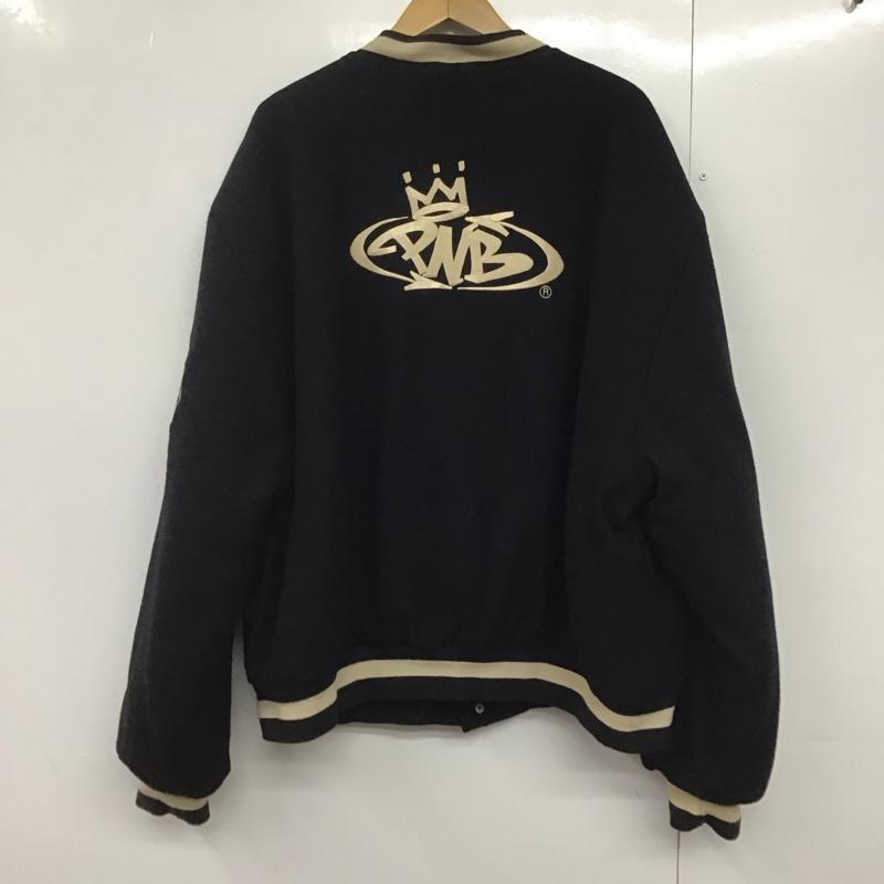 ピーエヌビーネイション PNBNATION ジャケット、上着 ジャケット、ブレザー スタジャン アウター フロントボタンジャケット XXL ロゴ、文字 黒 / ブラック /  メンズ USED 古着 中古 10144736