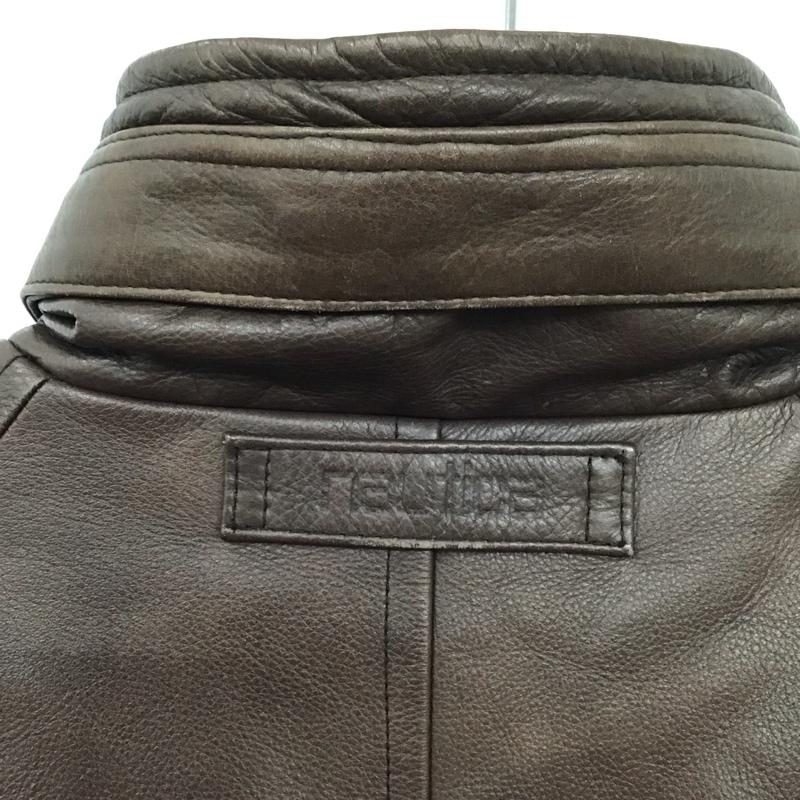 ノーティカ NAUTICA ジャケット、上着 レザージャケット 90s ラムレザー 44 無地 茶 / ブラウン /  メンズ USED 古着 中古 10132035