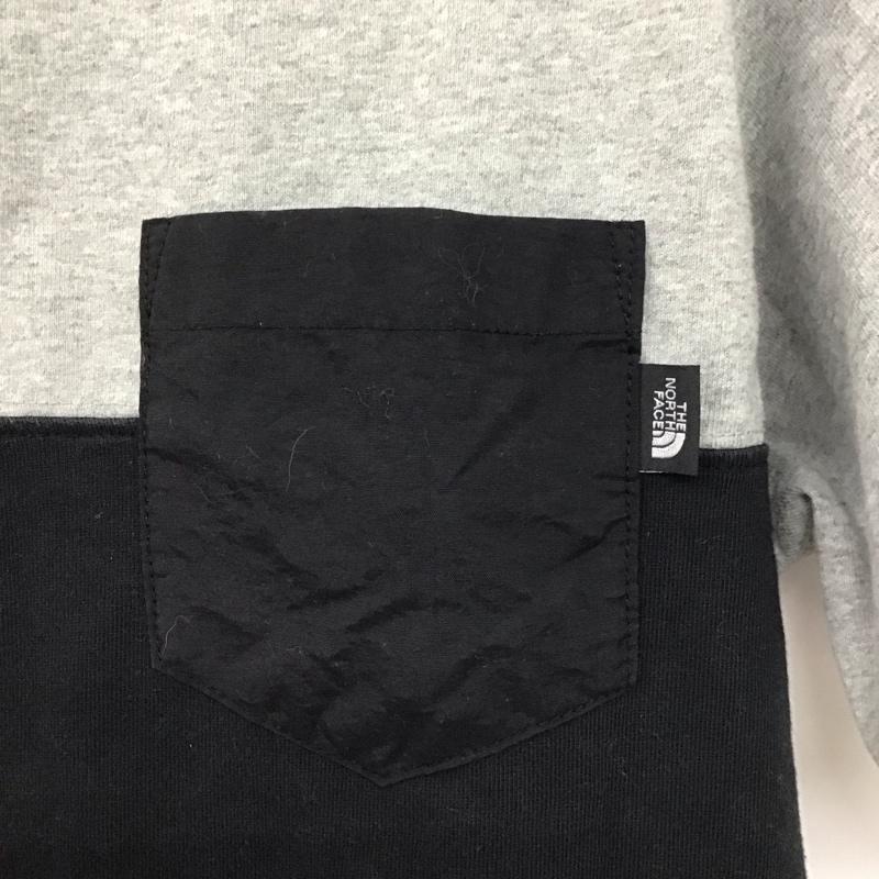 ザノースフェイス THE NORTH FACE Tシャツ 半袖 nt32062 トーンポケットカットソー クルーネックカットソー 半袖カットソー M ロゴ、文字 灰 / グレー / X 黒 / ブラック /  メンズ USED 古着 中古 10132104