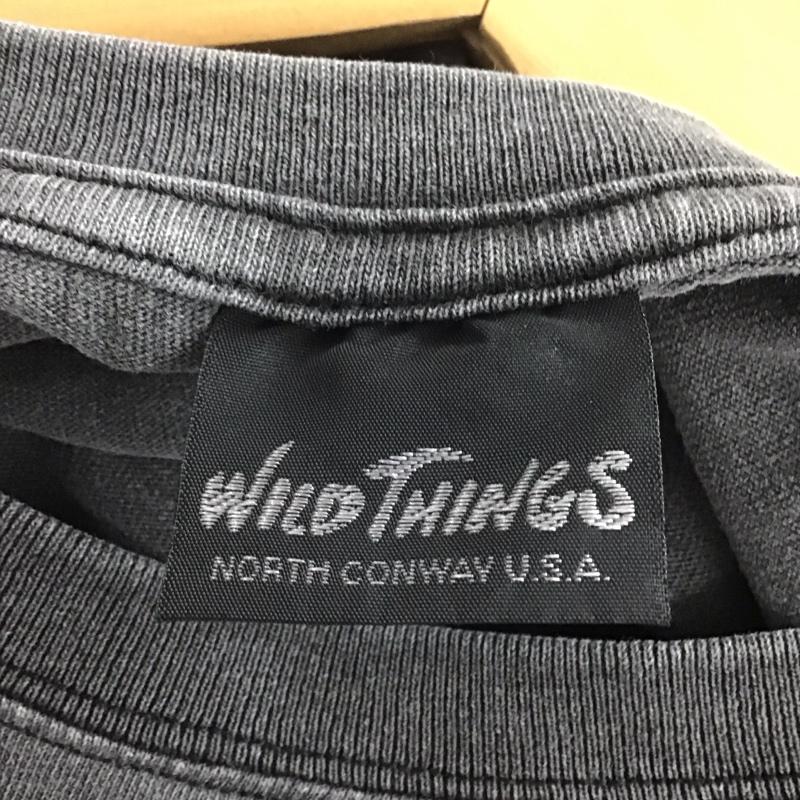 ワイルドシングス WILD THINGS Tシャツ 半袖 半袖カットソー プリントTシャツ クルーネックカットソー L ロゴ、文字 灰 / グレー /  メンズ USED 古着 中古 10133168