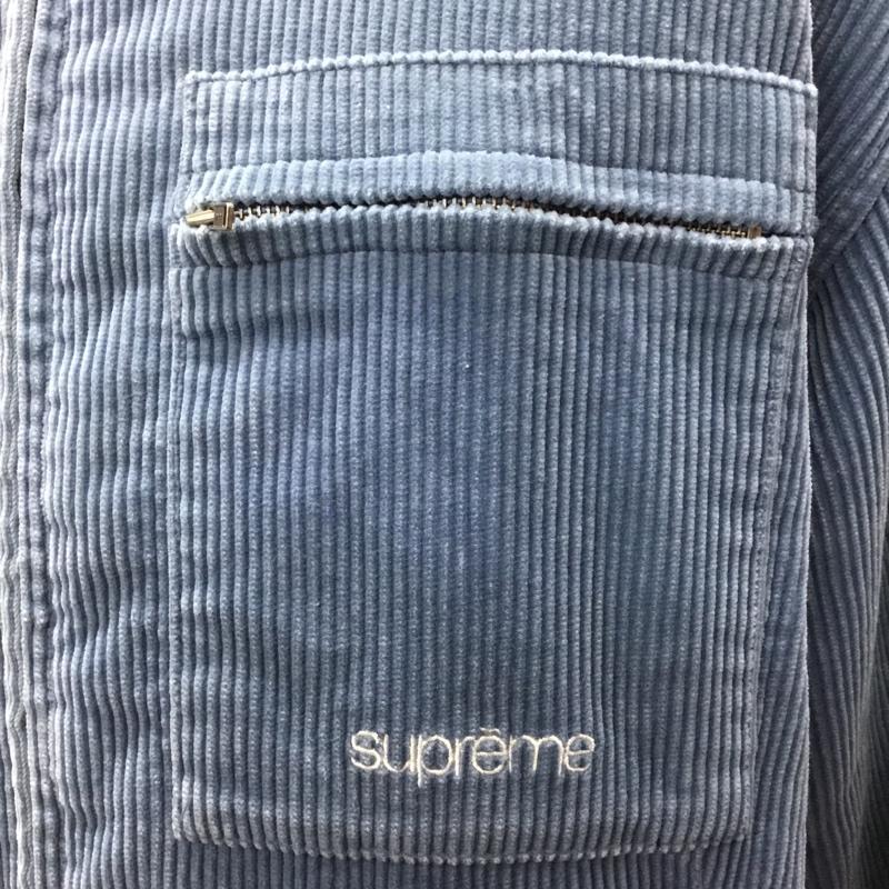 シュプリーム Supreme ジャケット、上着 ジャケット、ブレザー FW21 CorduroyZipJacket ジップアップジャケット アウター M ロゴ、文字 青 / ブルー /  メンズ USED 古着 中古 10121682