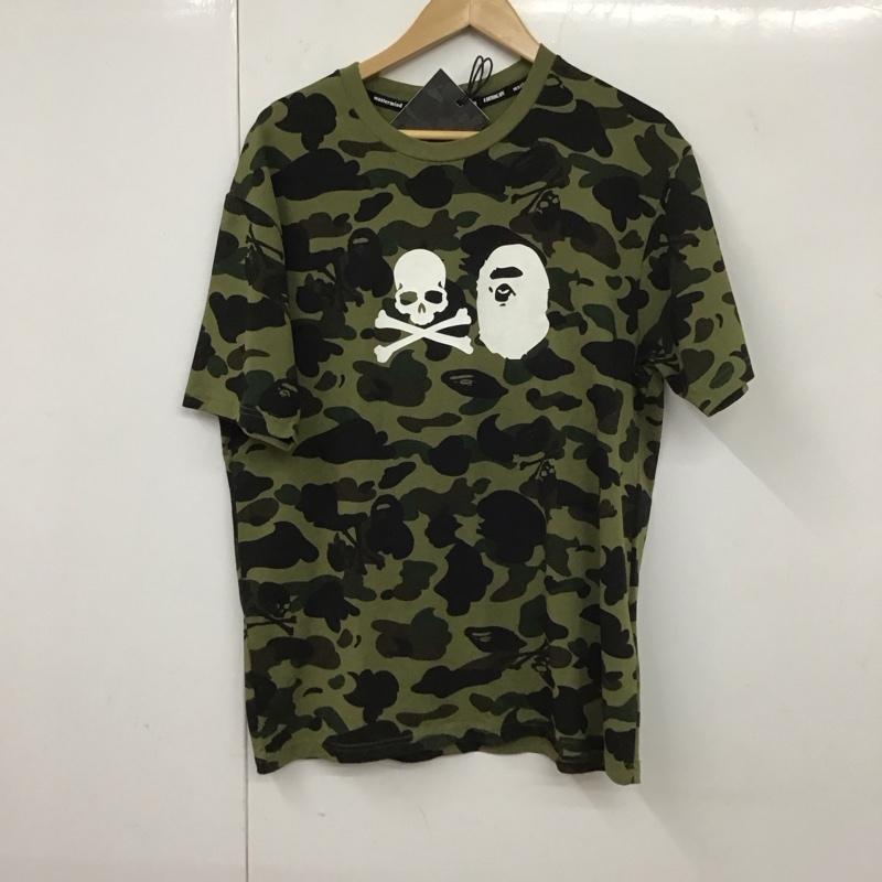 アベイシングエイプ A BATHING APE Tシャツ 半袖 半袖カットソー プリントTシャツ クルーネックカットソー マスターマインド M 総柄 マルチカラー / マルチカラー /  メンズ USED 古着 中古 10131226