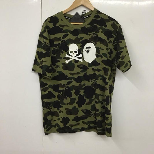 アベイシングエイプ A BATHING APE Tシャツ 半袖 半袖カットソー プリントTシャツ クルーネックカットソー マスターマインド M 総柄 マルチカラー / マルチカラー /  メンズ USED 古着 中古 10131226