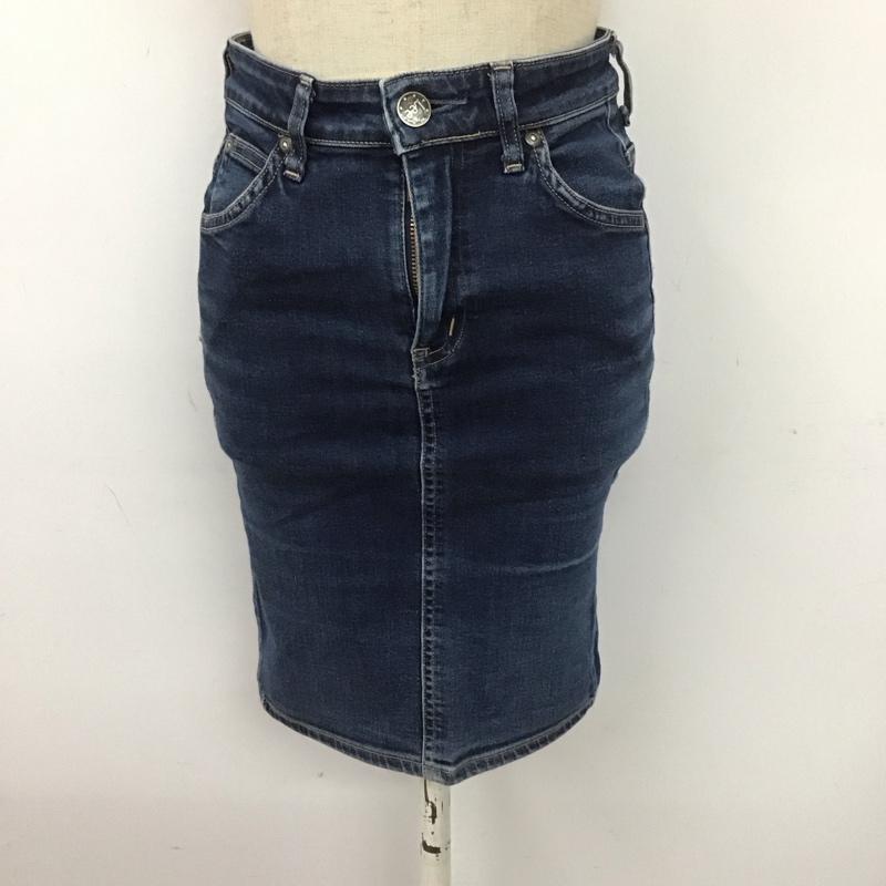 リー Lee スカート ひざ丈スカート LL0708 HERITAGE LASTIC HIGHペンシルスカート XS 無地 青 / ブルー /  レディース USED 古着 中古 10112989