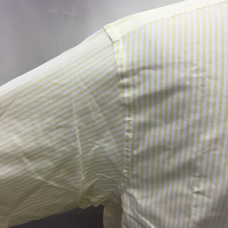 ブルックスブラザーズ BROOKS BROTHERS シャツ、ブラウス 長袖 ボタンダウン ストライプ M ワンポイント 白 / ホワイト / X 黄 / イエロー /  メンズ USED 古着 中古 10111380