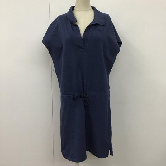 ラコステ LACOSTE ワンピース ひざ丈スカート EF535EL ポロシャツ スキッパー 38 ワンポイント 紺 / ネイビー /  レディース USED 古着 中古 10108085
