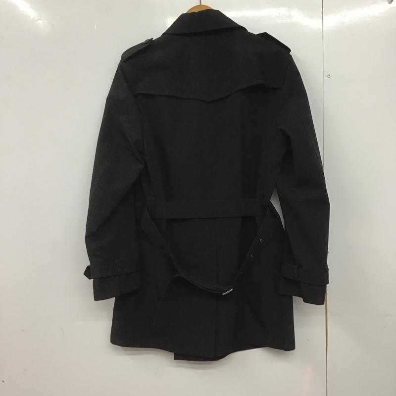 バーバリーブラックレーベル BURBERRY BLACK LABEL コート コート一般 ロングコート カラージャケット アウター ダブルジャケット L 無地 黒 / ブラック /  メンズ USED 古着 中古 10146016