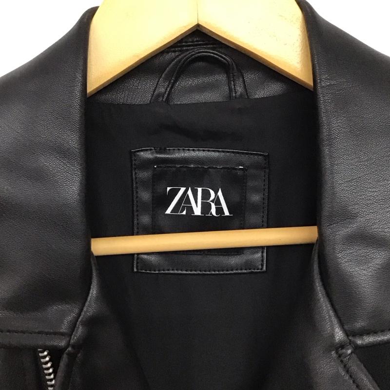 ザラ ZARA ジャケット、上着 ジャンパー、ブルゾン ジップアップ フェイクレザーライダース アウター L 無地 黒 / ブラック /  メンズ USED 古着 中古 10150614