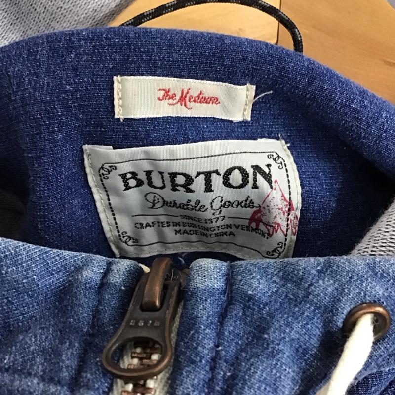 バートン BURTON パーカー 長袖 ジップアップパーカー 長袖パーカー カジュアルジャケット M ロゴ、文字 インディゴ / インディゴ /  メンズ USED 古着 中古 10144598