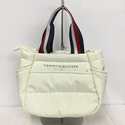 トミーヒルフィガー TOMMY HILFIGER ハンドバッグ ハンドバッグ ラウンドバッグ キルティング ゴルフ ロゴ、文字 アイボリー / アイボリー /  レディース USED 古着 中古 10149244