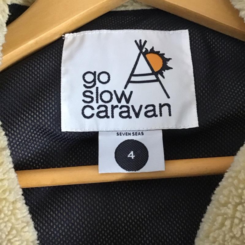 ゴースローキャラバン go slow caravan ベスト ベスト ジップアップベスト フリースベスト ノースリーブ スタンドカラー 4 ロゴ、文字 ベージュ / ベージュ /  メンズ USED 古着 中古 10129029
