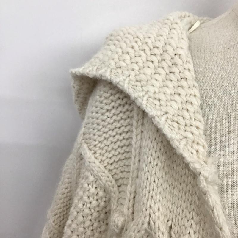 ザラ ZARA カーディガン 長袖 3653 102 712 フードニット タグ付き L  アイボリー / アイボリー /  レディース USED 古着 中古 10115278