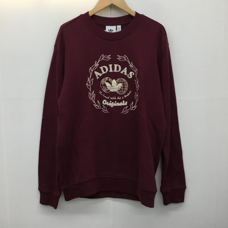 アディダス adidas トレーナー 長袖 adidas アディダス U HTA CREW(カレッジ) スウェット IC5770 SHARED XL ロゴ、文字 えんじ / ワインレッド /  メンズ USED 古着 中古 10140930