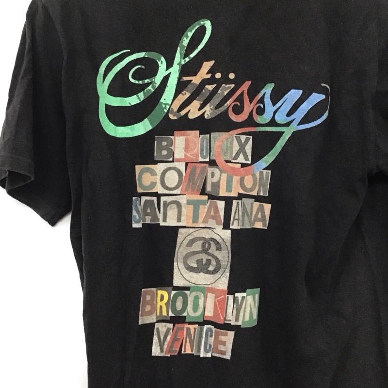 ステューシー STUSSY Tシャツ 半袖 半袖カットソー プリントTシャツ クルーネックカットソー S プリント 黒 / ブラック /  メンズ USED 古着 中古 10135888