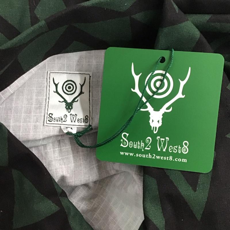 サウスツーウェストエイト South2 West8 シャツ、ブラウス 長袖 長袖シャツ 総柄シャツ カラーシャツ ポケットシャツ M 総柄 黒 / ブラック / X 緑 / グリーン /  メンズ USED 古着 中古 10125516