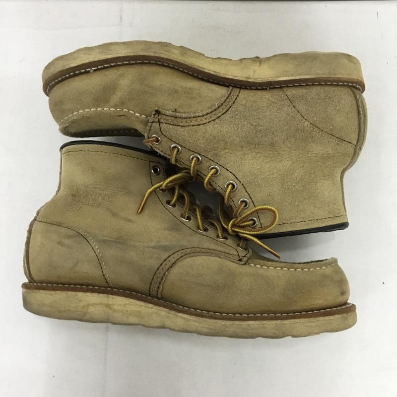レッドウィング RED WING ブーツ ショートブーツ 8173 6inch CLASSIC MOC TOE USA7.5E US：7.5 ロゴ、文字 ベージュ / ベージュ /  メンズ USED 古着 中古 10150975