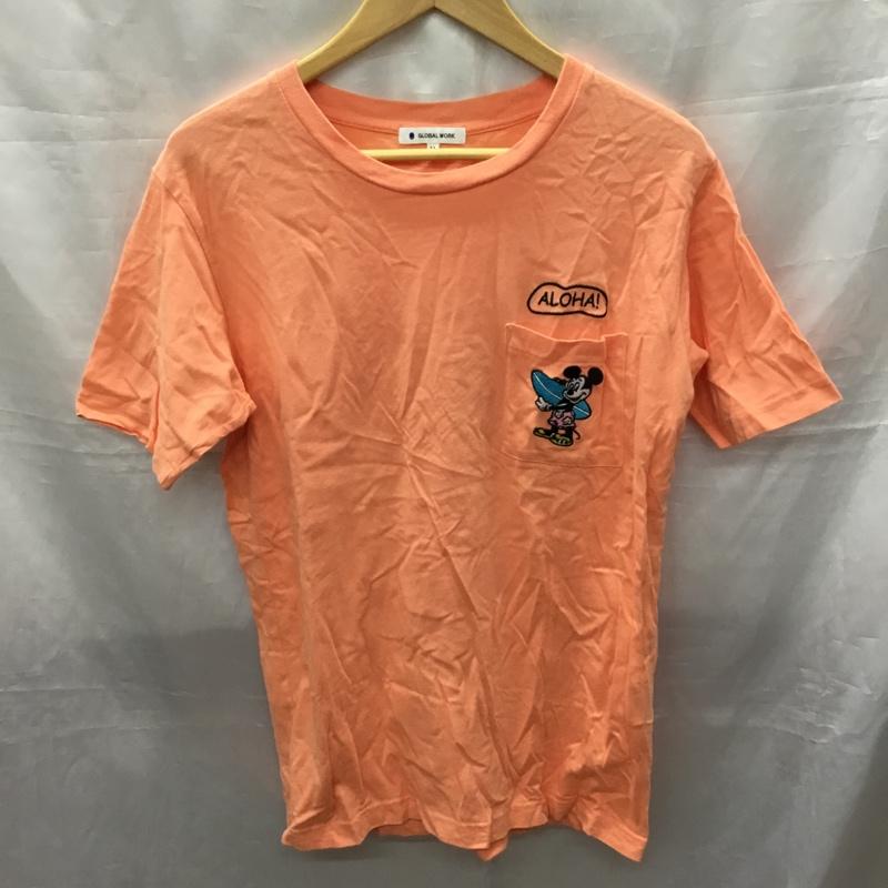 グローバルワーク GLOBAL WORK Tシャツ 半袖 GW218461TS ディズニーサーフT Disney ミッキーマウス M キャラクター 橙 / オレンジ /  メンズ USED 古着 中古 10117796