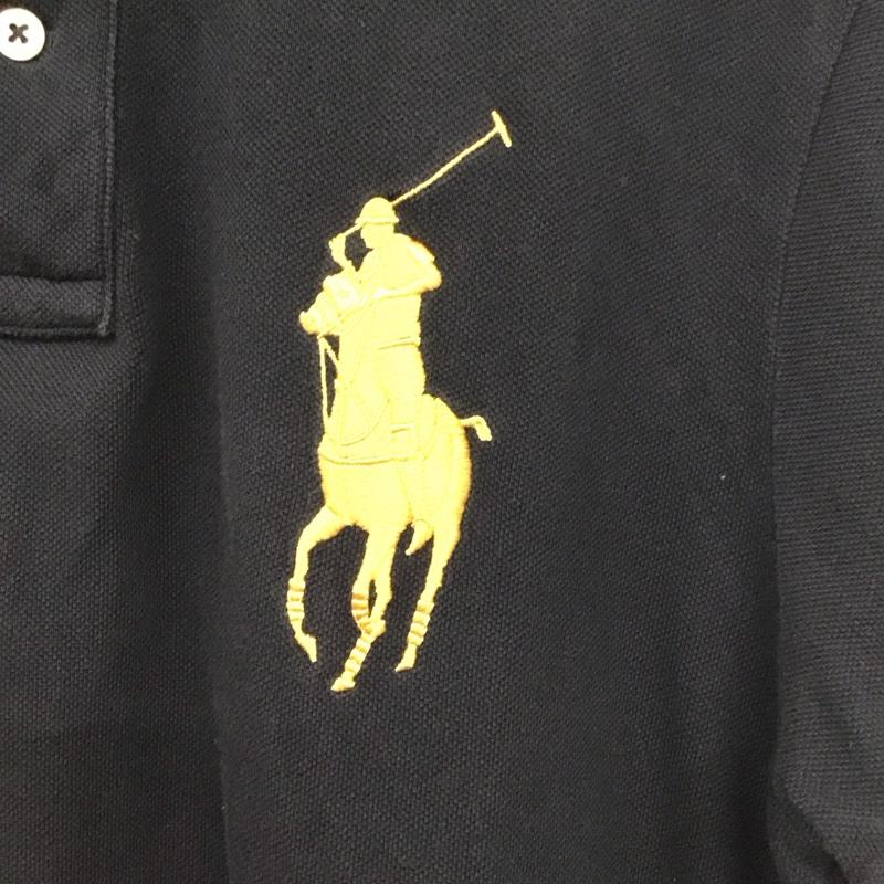 ポロバイラルフローレン Polo by RALPH LAUREN ポロシャツ 半袖 半袖ポロシャツ 半袖カットソー カラーシャツ L ロゴ、文字 黒 / ブラック /  メンズ USED 古着 中古 10131159