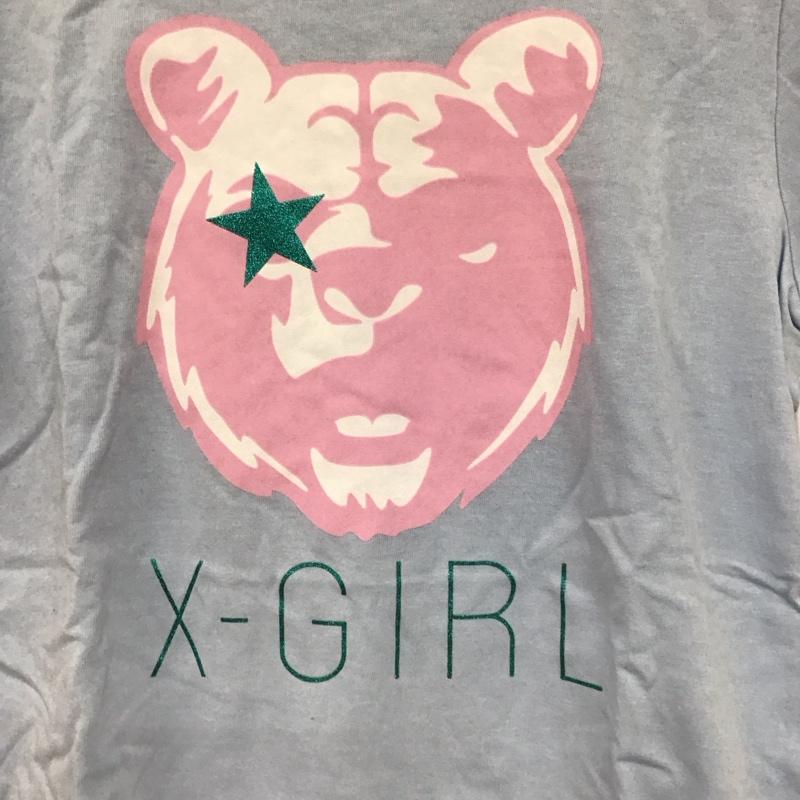 エックスガール X-girl Tシャツ 半袖 1 プリント 水色 / ライトブルー /  レディース USED 古着 中古 10140388