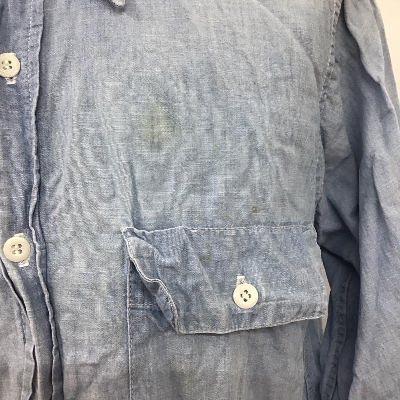 ビックマック BIGMAC シャツ、ブラウス 長袖 コットン 70年代 シャンブレー 無地 水色 / ライトブルー /  メンズ USED 古着 中古 10109931