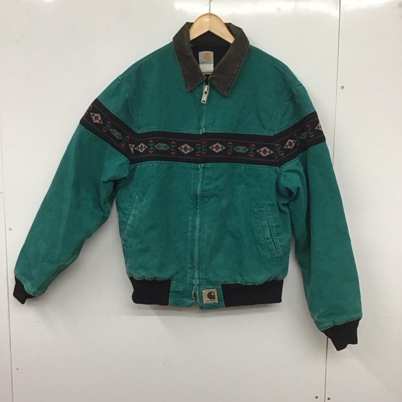 カーハート Carhartt ジャケット、上着 ジャンパー、ブルゾン ジップアップジャケット アウター 古着 ロゴ、文字 緑 / グリーン /  メンズ USED 古着 中古 10139053