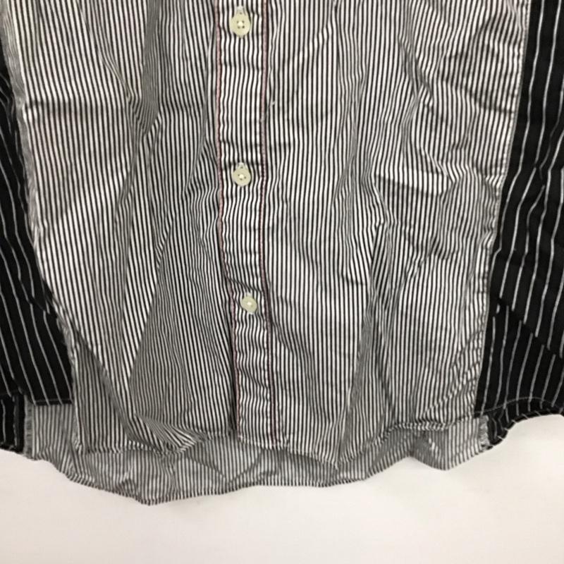 カステルバジャック CASTELBAJAC シャツ、ブラウス 半袖 半袖シャツ ストラップシャツ カジュアルシャツ 4 ストライプ 白 / ホワイト / X 黒 / ブラック /  メンズ USED 古着 中古 10137132