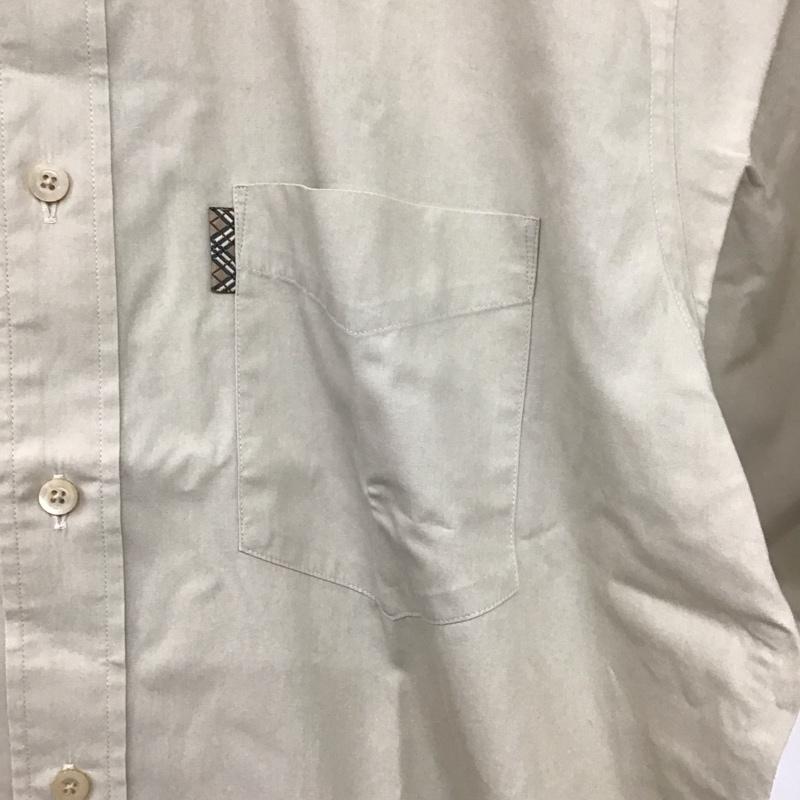 バーバリーロンドン Burberry London シャツ、ブラウス 半袖 半袖シャツ 無地シャツ ポケットシャツ ボタンダウンシャツ L 無地 ベージュ / ベージュ /  メンズ USED 古着 中古 10139832
