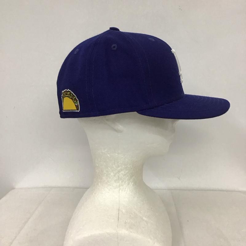 ニューエラ NEW ERA 帽子 キャップ LA ロサンゼルス ドジャース メジャーリーグ 59FIFTY タコス ロゴ、文字 青 / ブルー /  メンズ USED 古着 中古 10132437