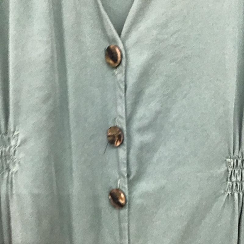 ザラ ZARA ワンピース ひざ丈スカート 半袖ワンピース フロントボタン M 無地 カーキ / カーキ /  レディース USED 古着 中古 10145175