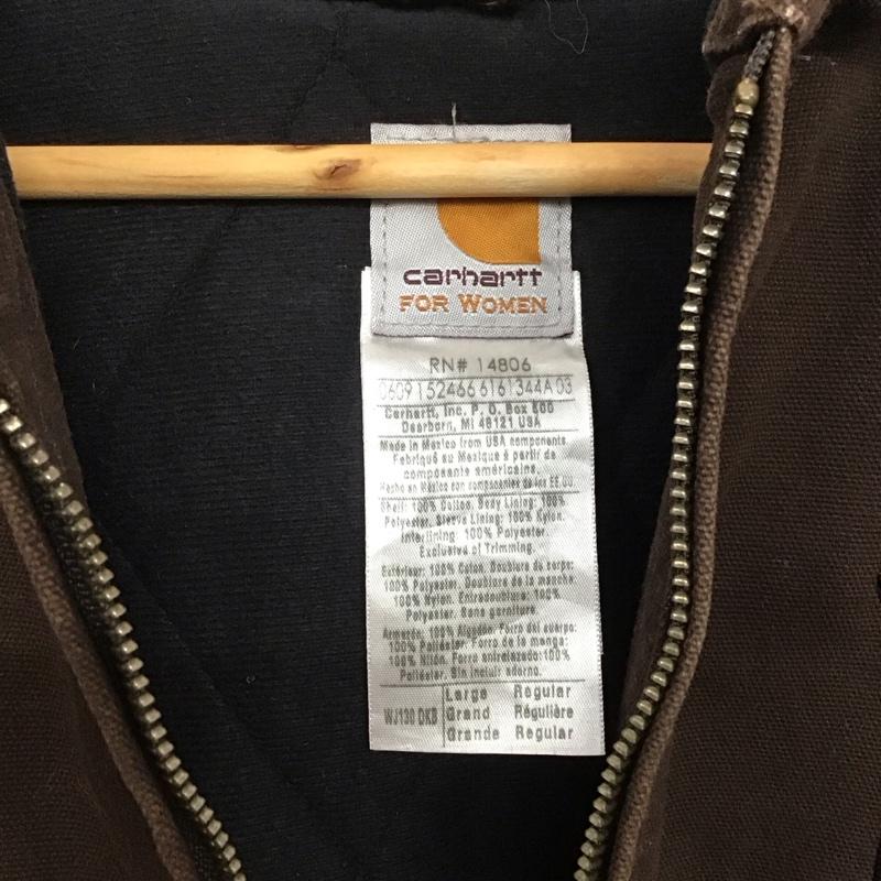 カーハート Carhartt ジャケット、上着 ジャケット、ブレザー ジップアップジャケット アウター 古着 ジップアップパーカー L 無地 茶 / ブラウン /  レディース USED 古着 中古 10142702