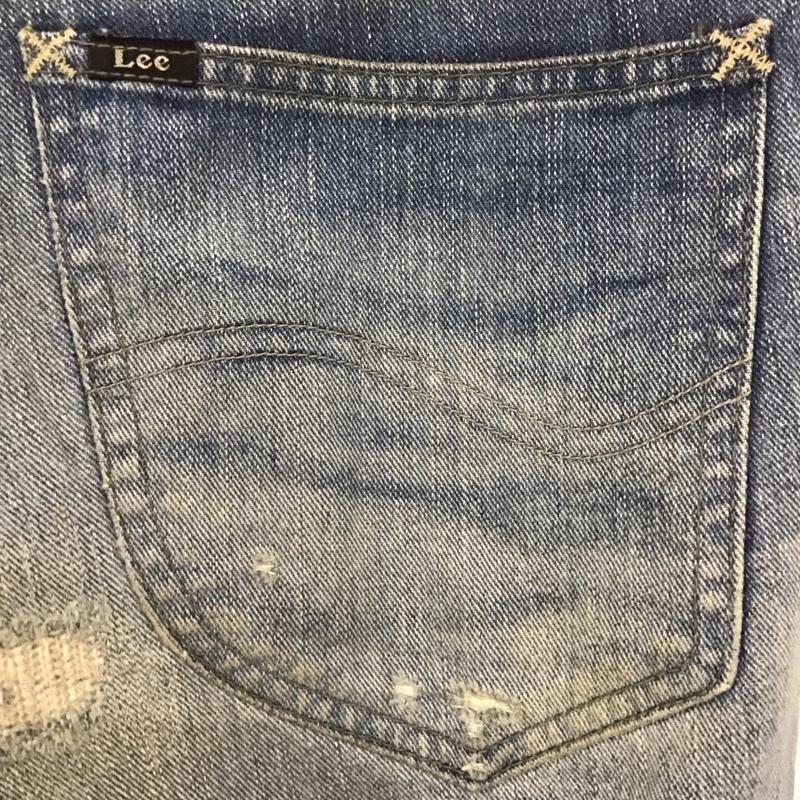 リー Lee パンツ デニム、ジーンズ ls1202 タイトストレートLS1202 ダメージ加工 デニムパンツ ジーンズ 30インチ 無地 インディゴ / インディゴ /  メンズ USED 古着 中古 10106559