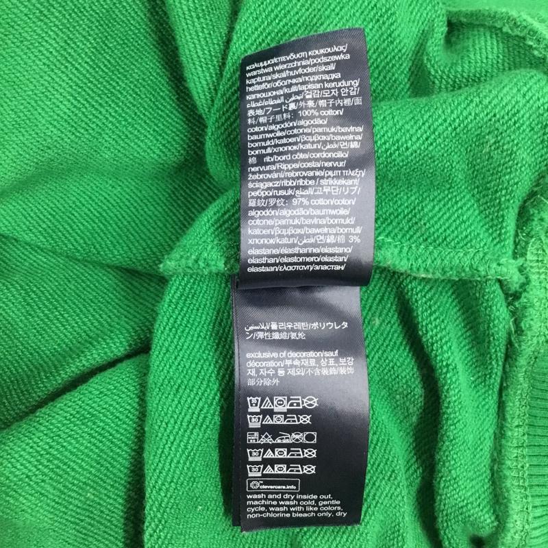 トミー ジーンズ TOMMY JEANS パーカー 長袖 長袖パーカー フード付きパーカー プリントスウェット トレーナー M ロゴ、文字 緑 / グリーン /  メンズ USED 古着 中古 10122397