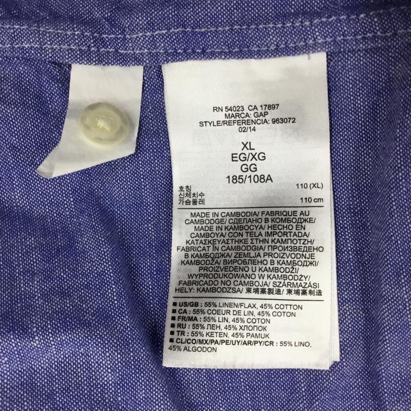 ギャップ GAP シャツ、ブラウス 半袖 XL 無地 青 / ブルー /  メンズ USED 古着 中古 10119304