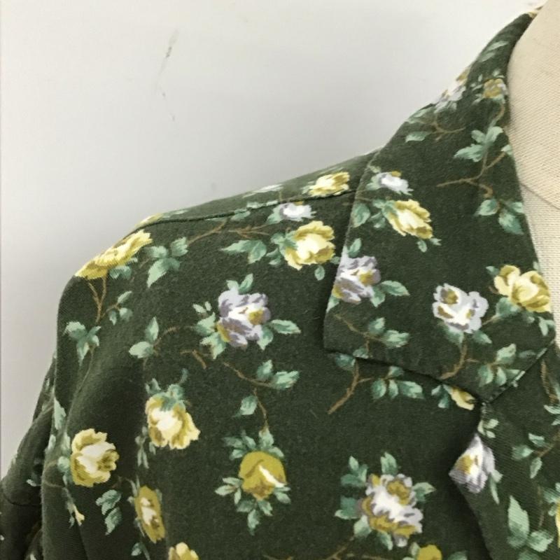 ローリーズファーム LOWRYS FARM ワンピース ロングスカート LF718013TK 開襟 オープンカラー 半袖 L 花柄 緑 / グリーン /  レディース USED 古着 中古 10120930