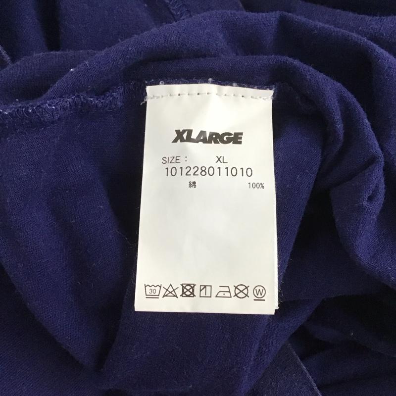 エクストララージ XLARGE Tシャツ 半袖 半袖カットソー プリントTシャツ クルーネックカットソー XL ロゴ、文字 紺 / ネイビー /  メンズ USED 古着 中古 10126656