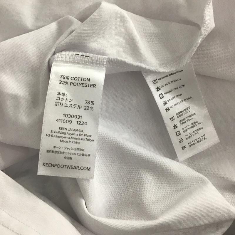 キーン KEEN Tシャツ 半袖 半袖カットソー プリントTシャツ クルーネックカットソー L ロゴ、文字 白 / ホワイト /  メンズ USED 古着 中古 10146759